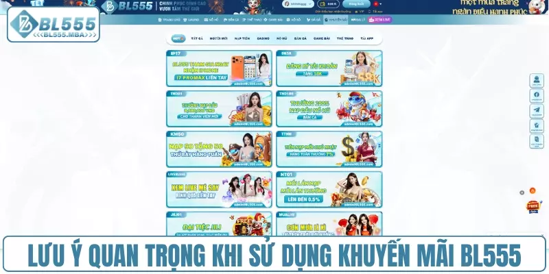 Lưu ý quan trọng khi sử dụng khuyến mãi BL555