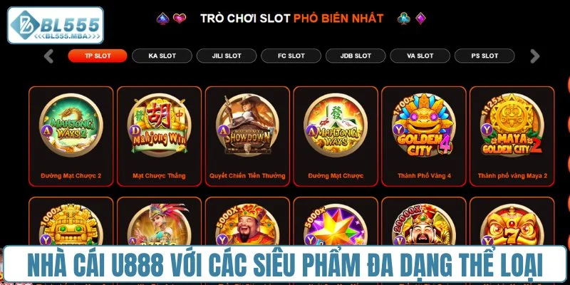 Nhà cái U888 với các siêu phẩm đa dạng thể loại